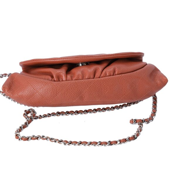 CHANEL Half Moon Flap Crossbody CC Logo Light Brown Caviar Leather - Picture 7 of 8